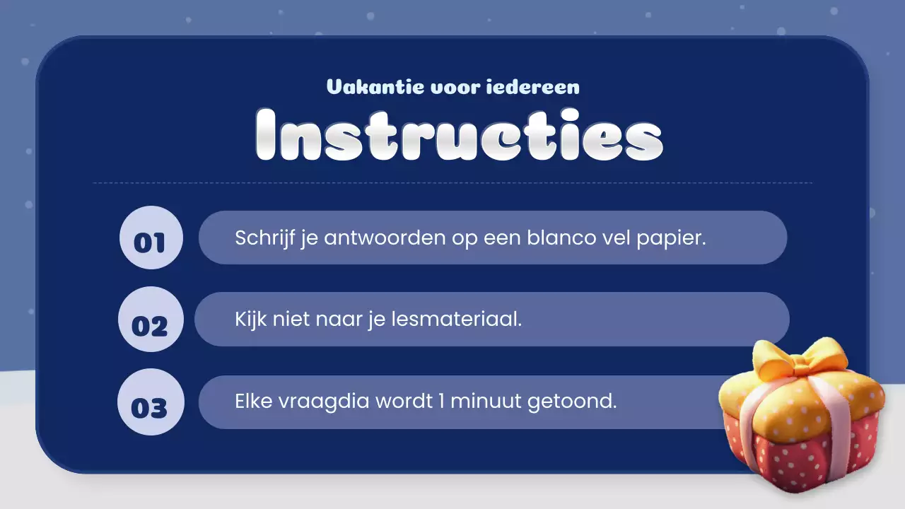 marine en wit creatieve kerst quiz klas