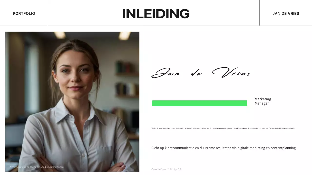 groen modern marketing portfolio