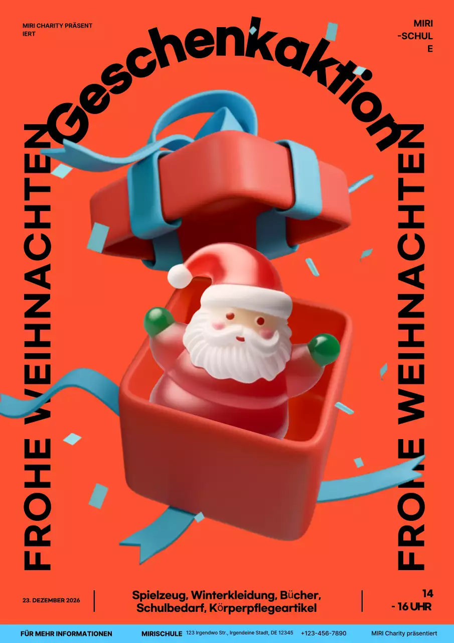 orangefarbene festliche Weihnachtsveranstaltung