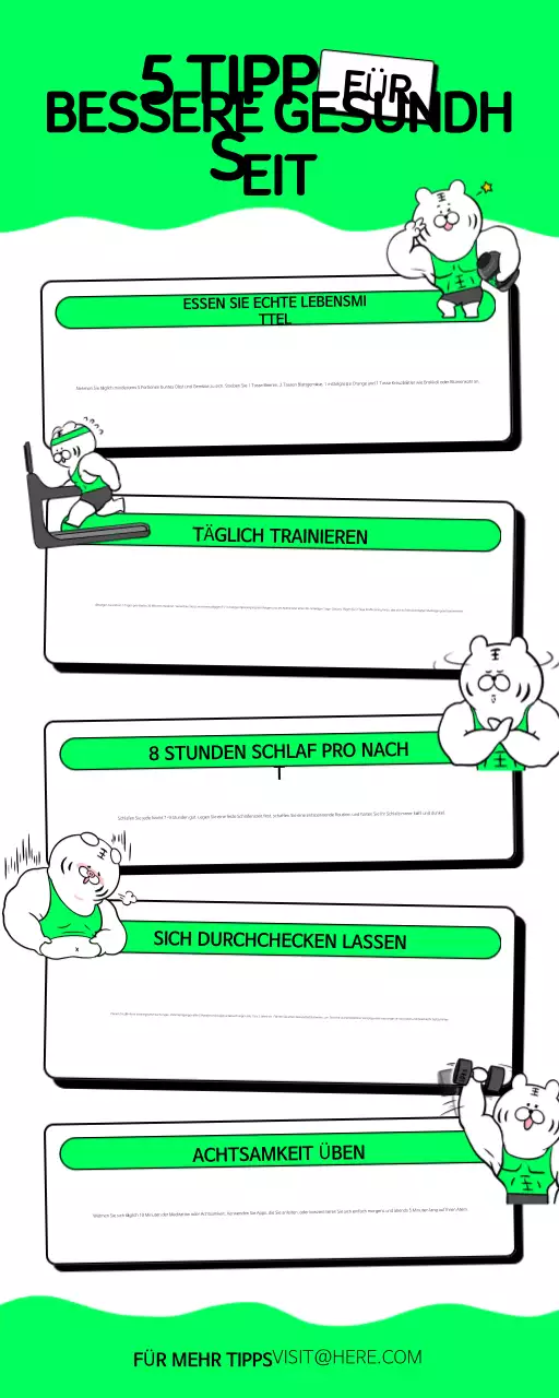 Grüne und weiße Gesundheitstipps Infografik