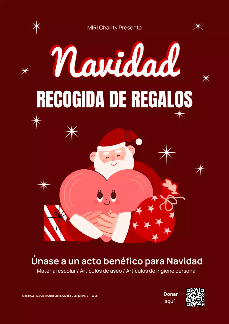 PÓSTER WEB NAVIDEÑO ILUSTRATIVO EVENTO BENÉFICO DE RECOGIDA DE REGALOS DE NAVIDAD