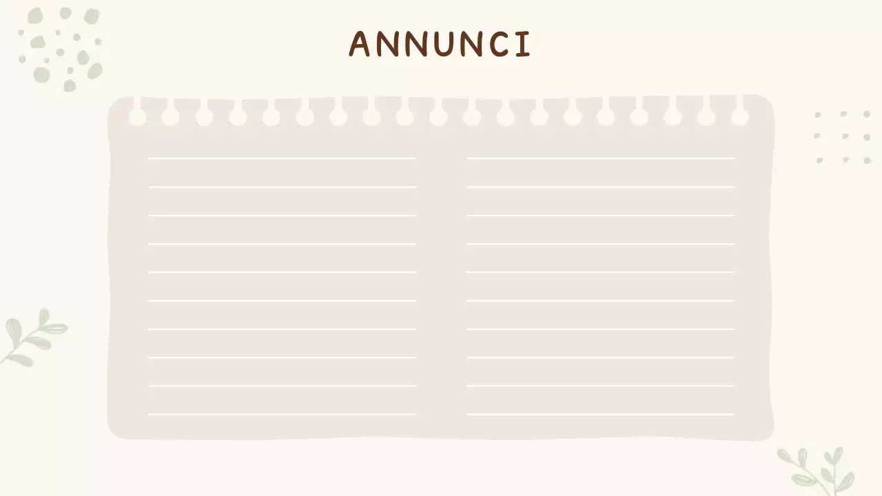 Presentazione dell'agenda della classe Pastello