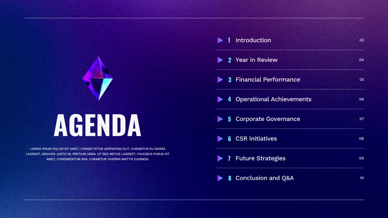 퍼플 모던 기업 보고서 프레젠테이션