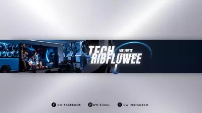 Blue Modern Technology Advertentie