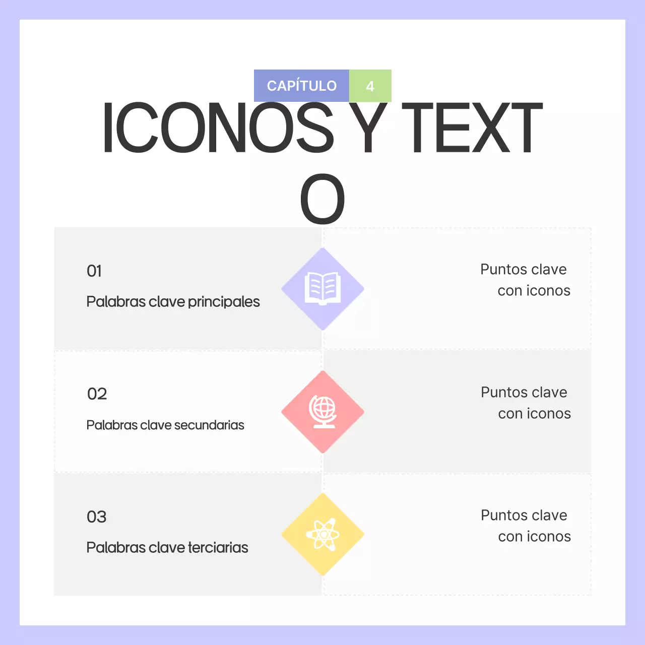 Una guía con formas sencillas en morado y gris