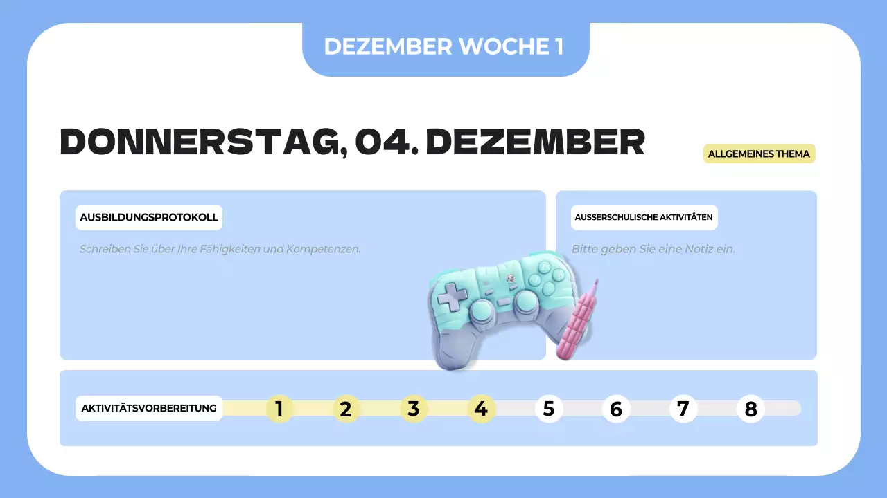 blauer einfacher Klassen-Agenda-Planer