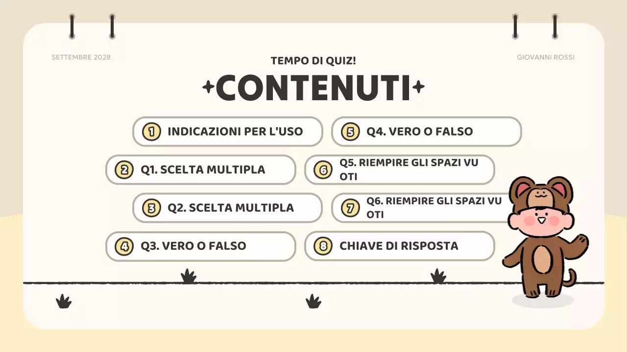 materiale per quiz di animazione rosa