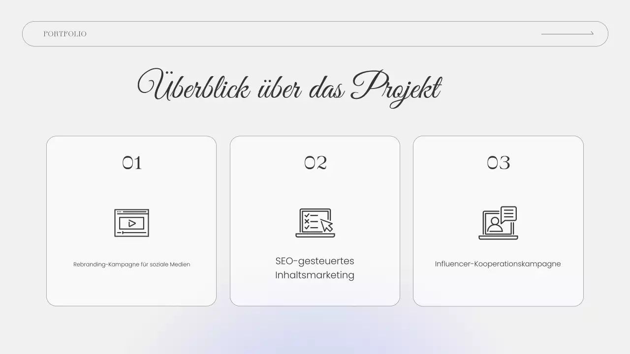 graues modernes Portfolio Präsentation