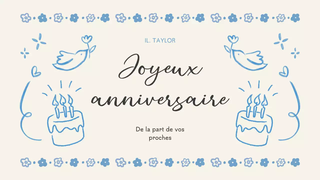 événement floral bleu anniversaire