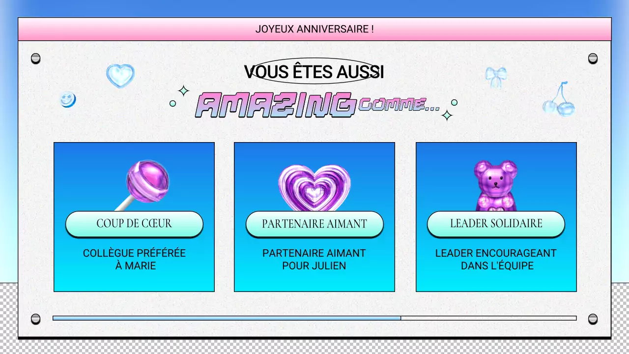 anniversaire rétro mauve