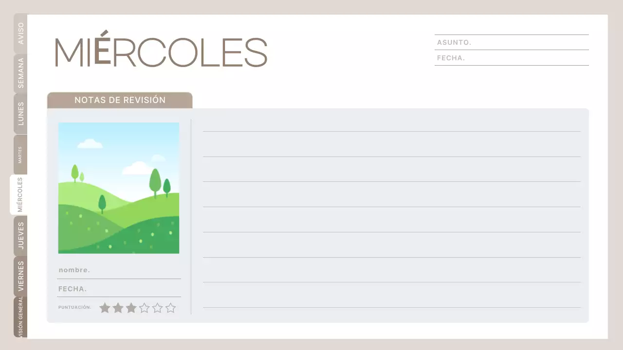 planificador de clases minimalista beige horario