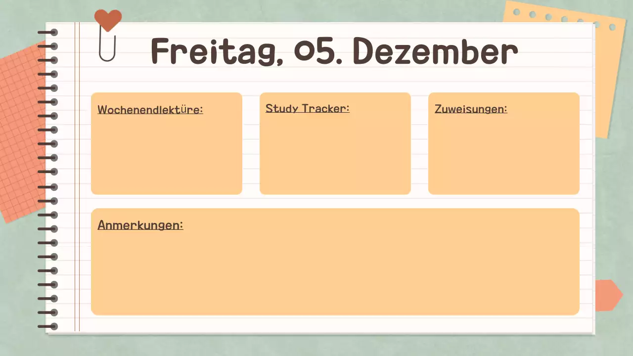 Einfaches Pastell Notizbuch Klassenagenda für die Schule