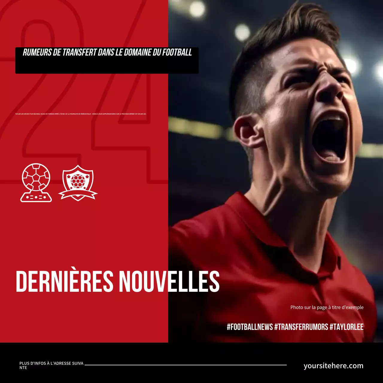 Annonce du football moderne rouge