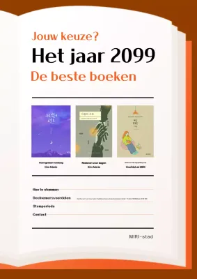 Eenvoudig oranje en bruin om de stemming voor het beste boek van het jaar te promoten