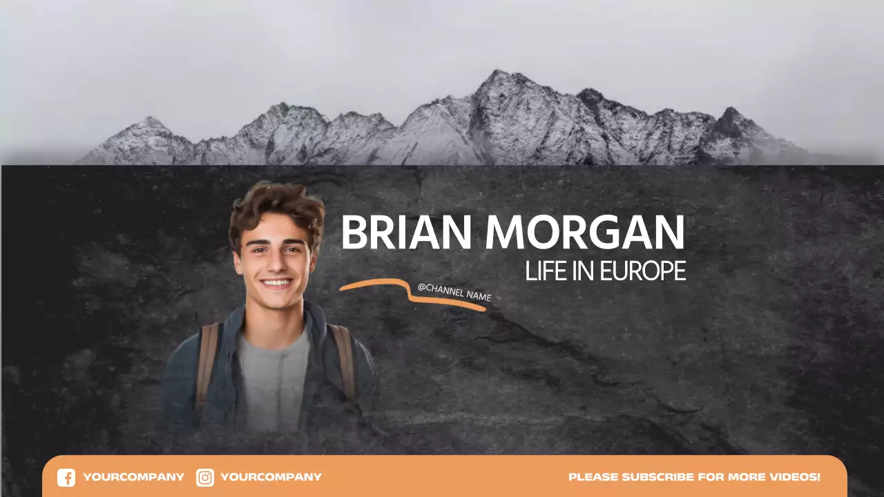 Grey Modern Travel Vlog YouTube Thumbnail