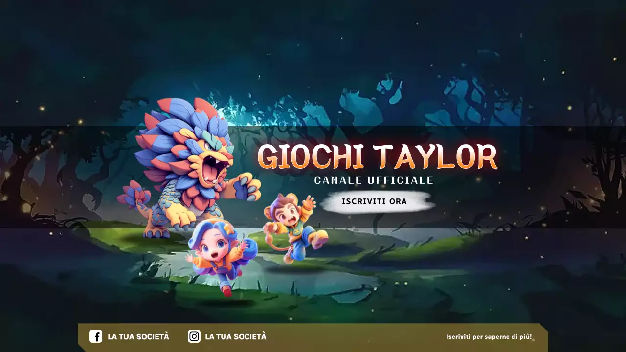 Pubblicità di giochi fantasy colorati