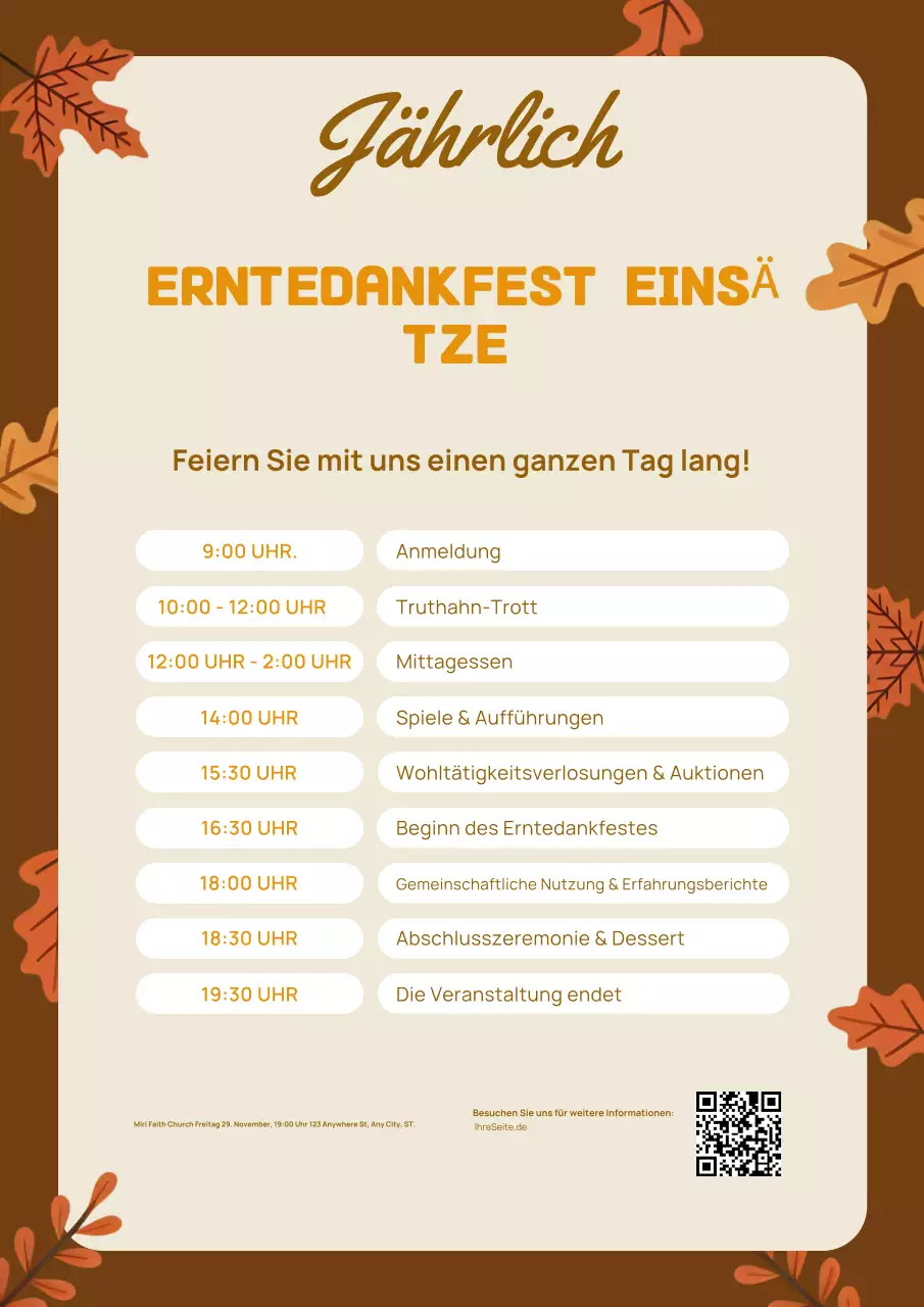 GEMÜTLICH-ÄSTHETISCHES, ILLUSTRATIVES WEBPOSTER FÜR DEN JÄHRLICHEN THANKSGIVING-EINSATZ