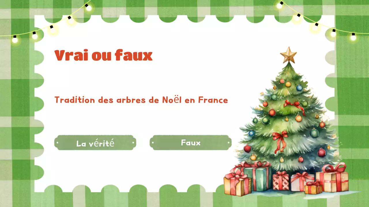 présentation festive verte pour les fêtes de fin d'année