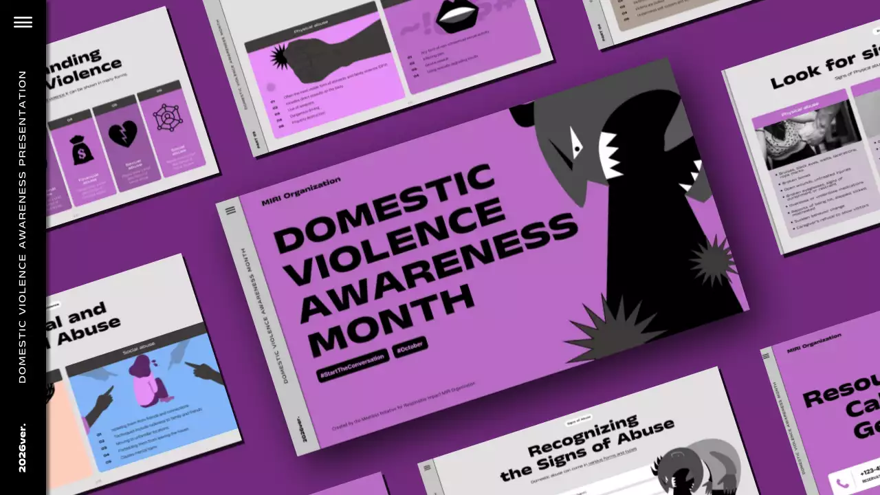 Purple Modern Violence Awareness Presentation