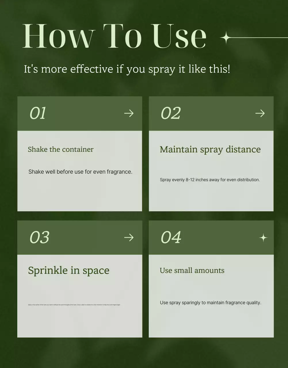 Green Minimal Room Spray Promotion Poster