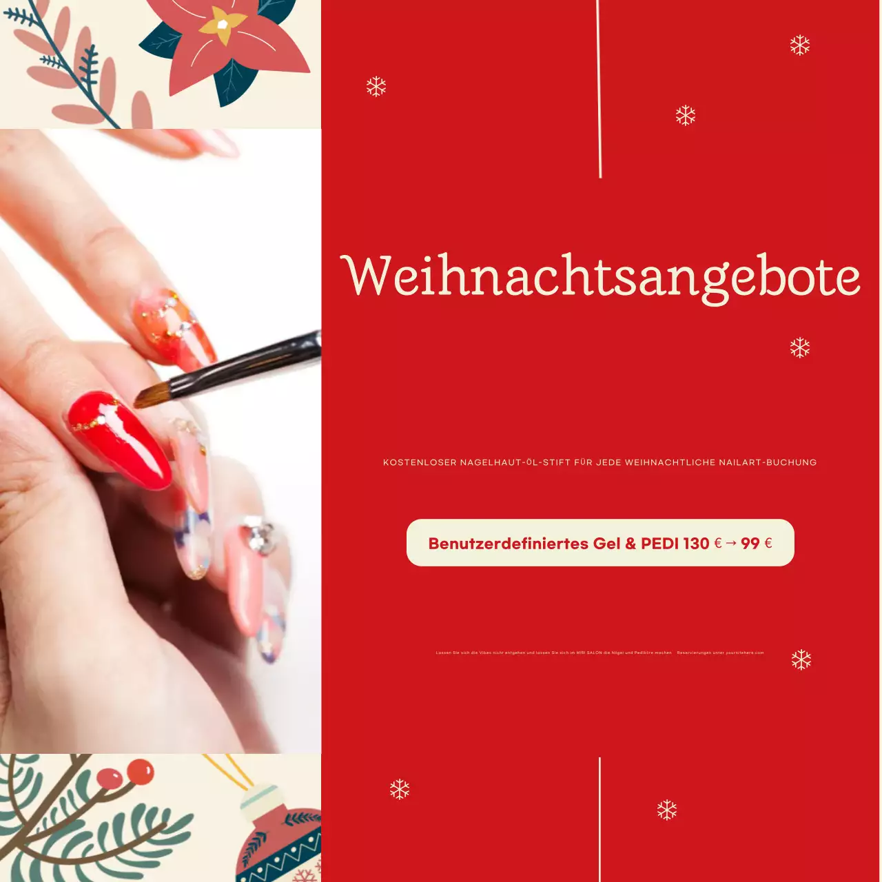 rot elegant Weihnachten bietet Nagelanzeige
