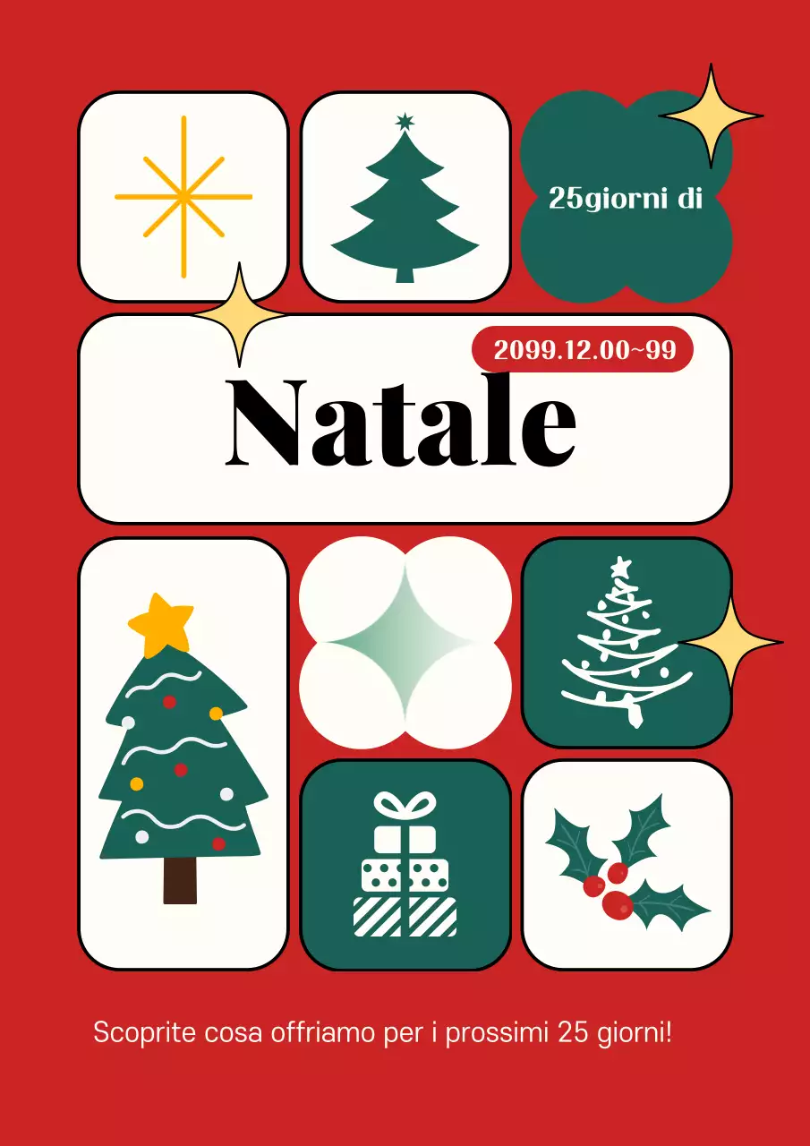 Evento natalizio rosso retrò