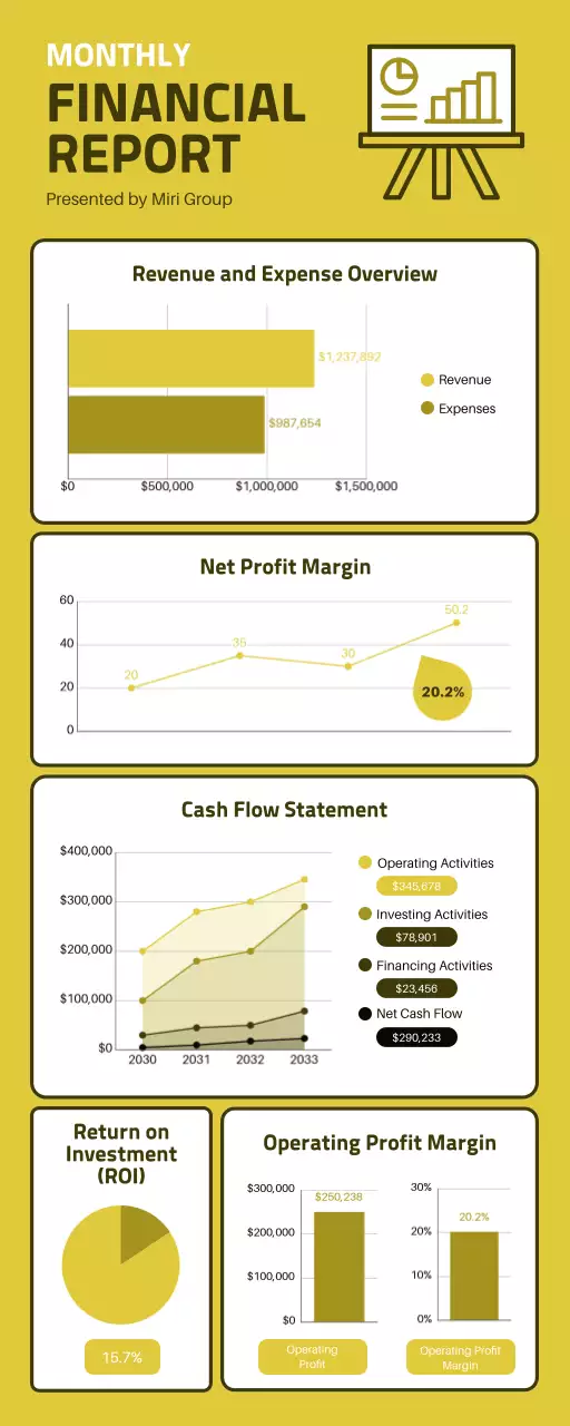 Yellow Professional Financial Report Infographic
