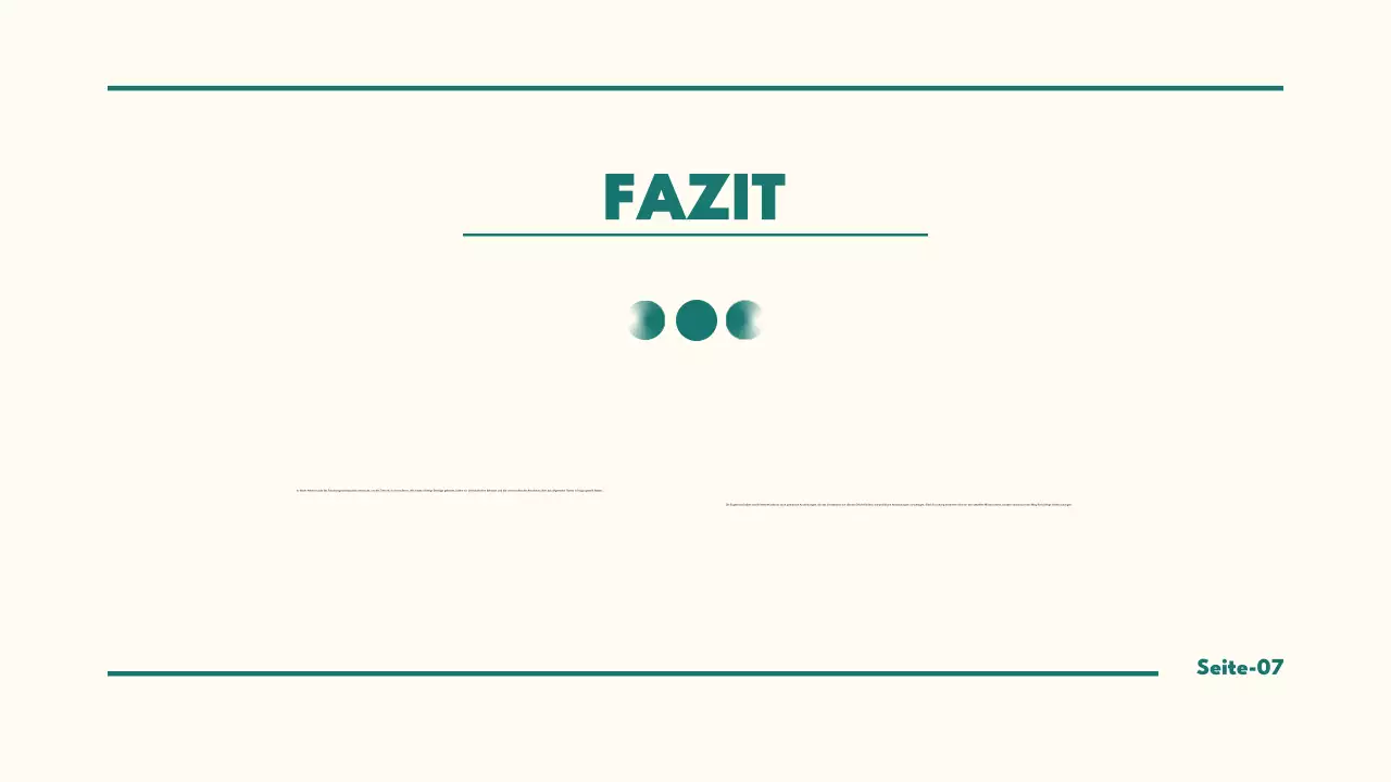 Minimalistische Thesenpräsentation in Grün