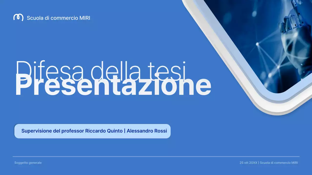 annuncio di difesa della tesi professionale blu