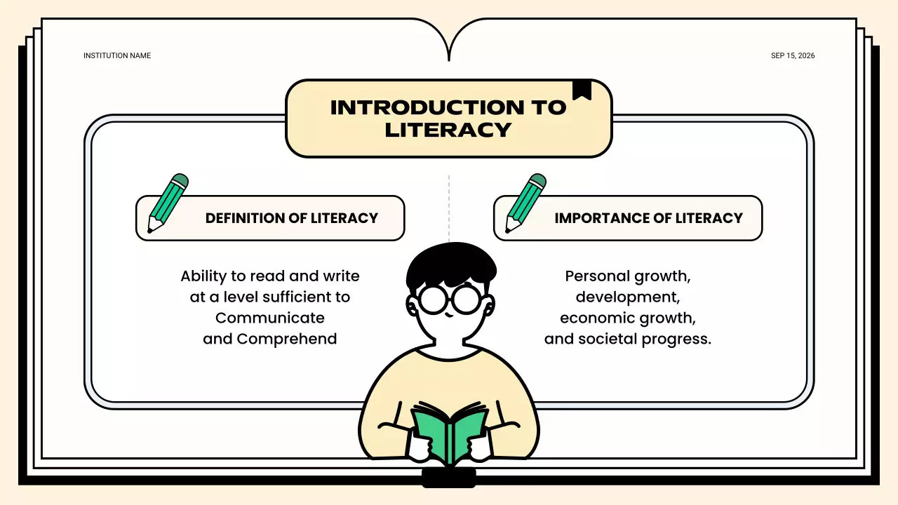 Green Minimal Literacy Report Presentation