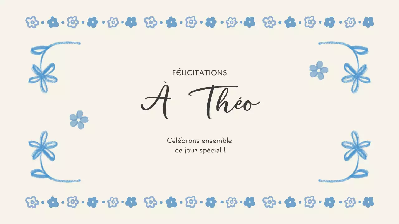 événement floral bleu anniversaire