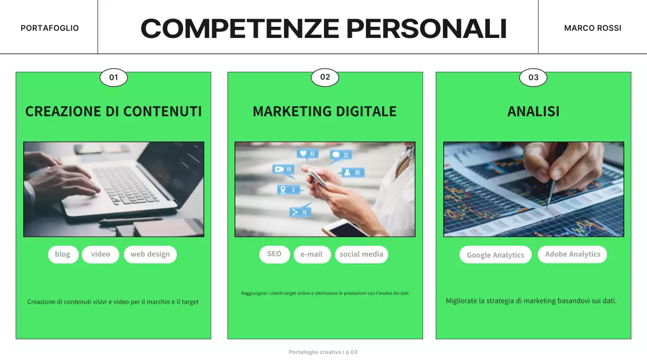 portafoglio di marketing moderno e verde