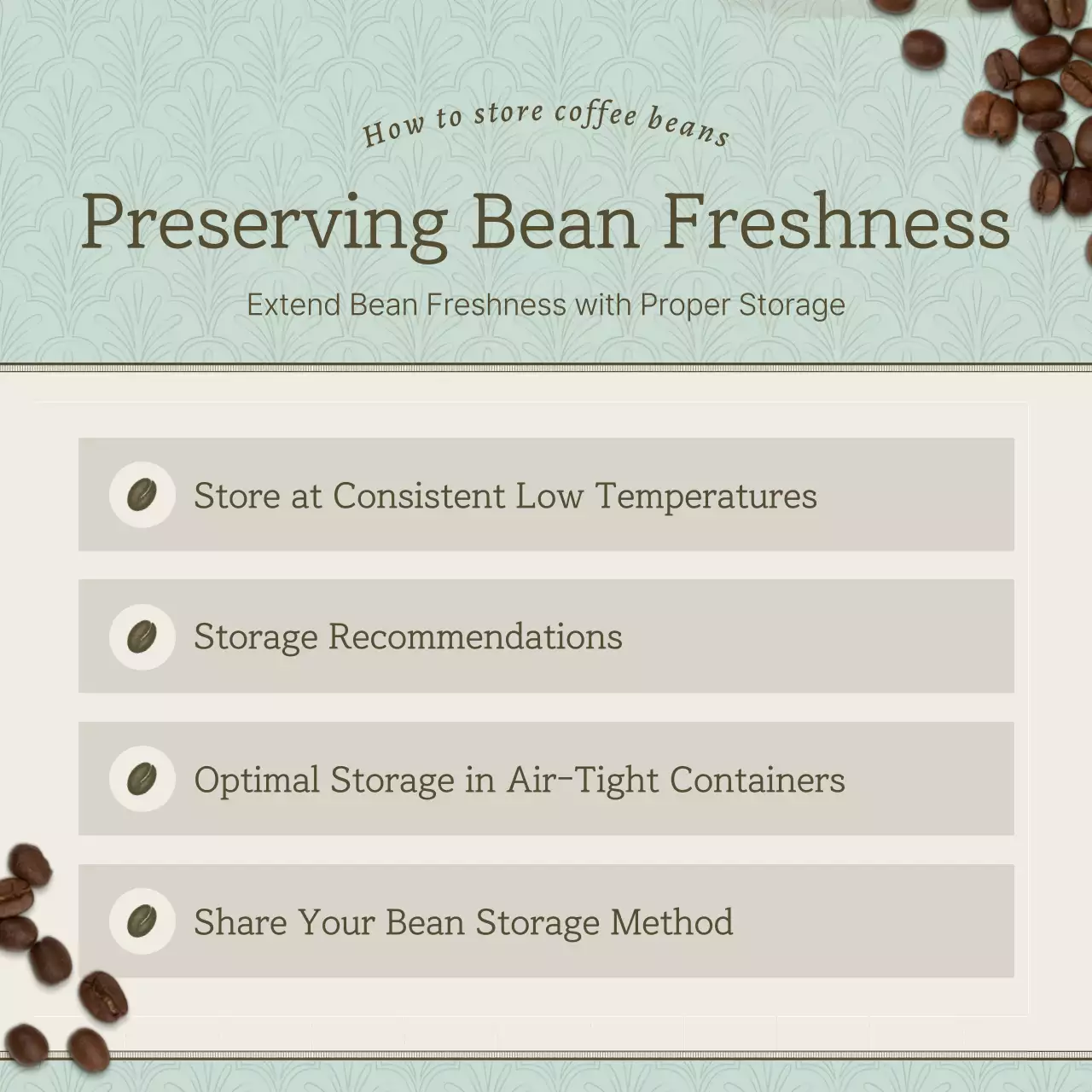 Guia de café clássico bege Instagram Carousel