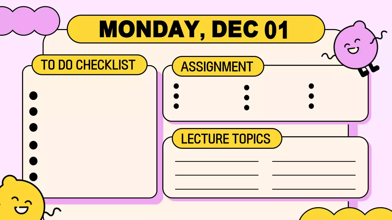 Yellow Playful Class Agenda Planner Presentation