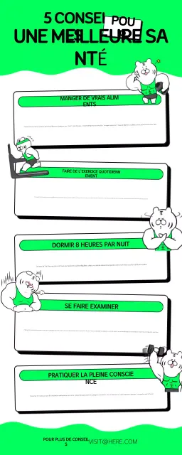 Infographie sur les conseils de santé vert et blanc