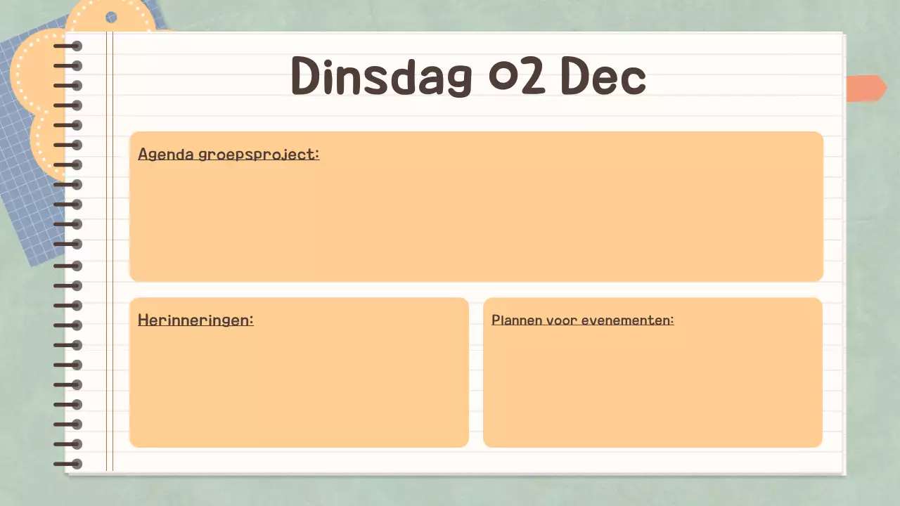 Eenvoudig Pastel Notitieboek Klasagenda voor School