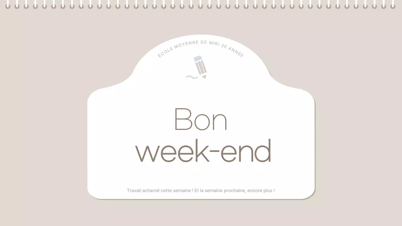 agenda de classe minimaliste beige calendrier