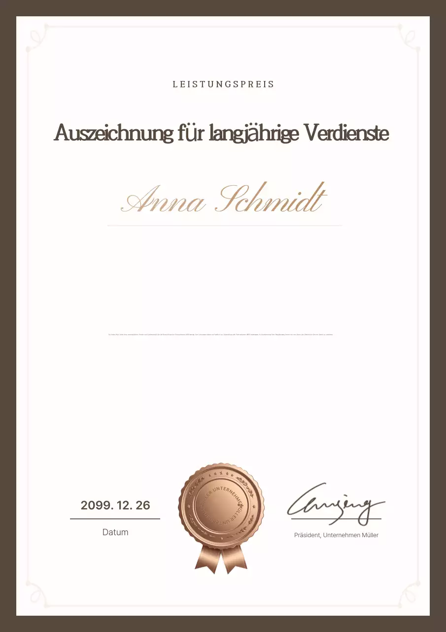 Braunes klassisches Verdienstabzeichen