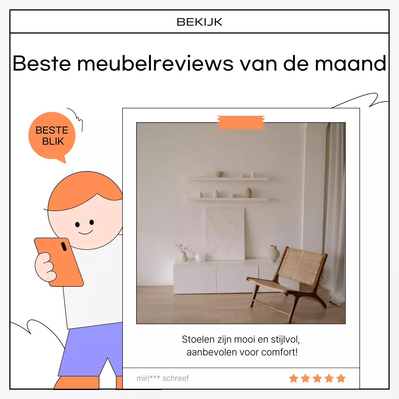 Een kitscherige verzameling oranje en zwarte recensies