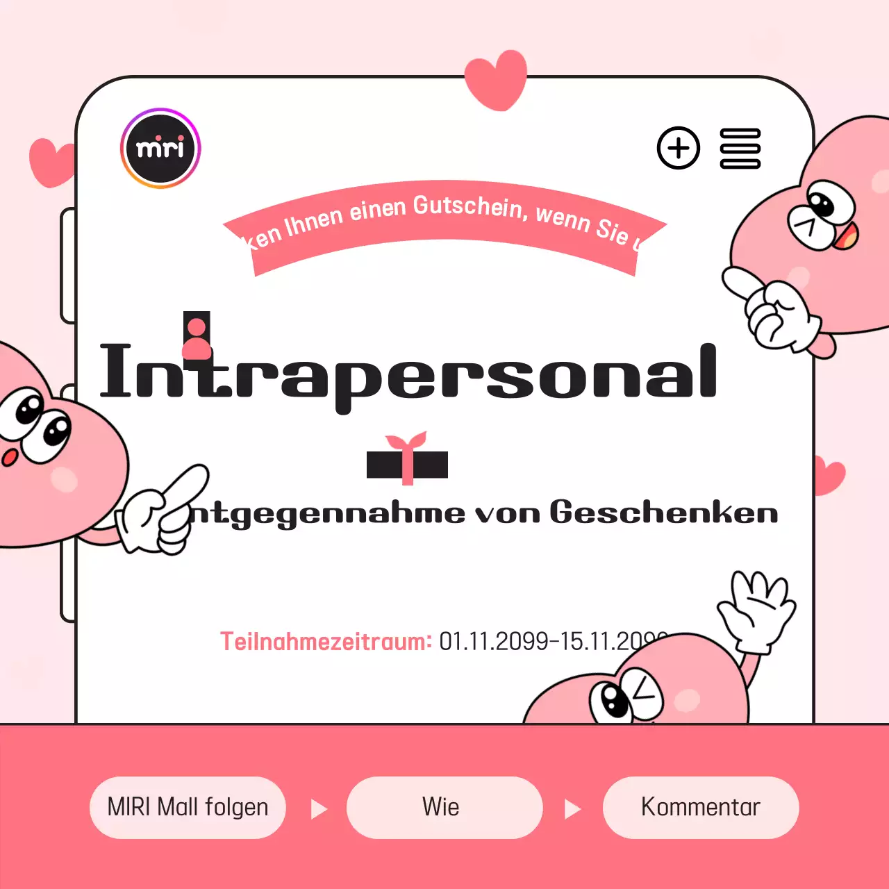 Rosa gemütlicher Veranstaltungsführer