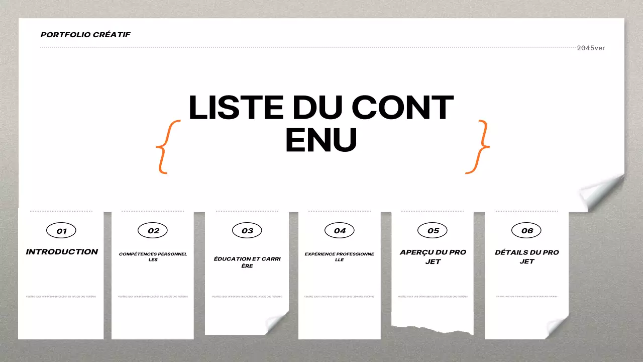 C.V. portefeuille moderne orange