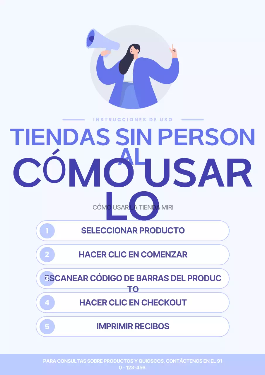 Azul Claro Tendero Moderno Guía del usuario