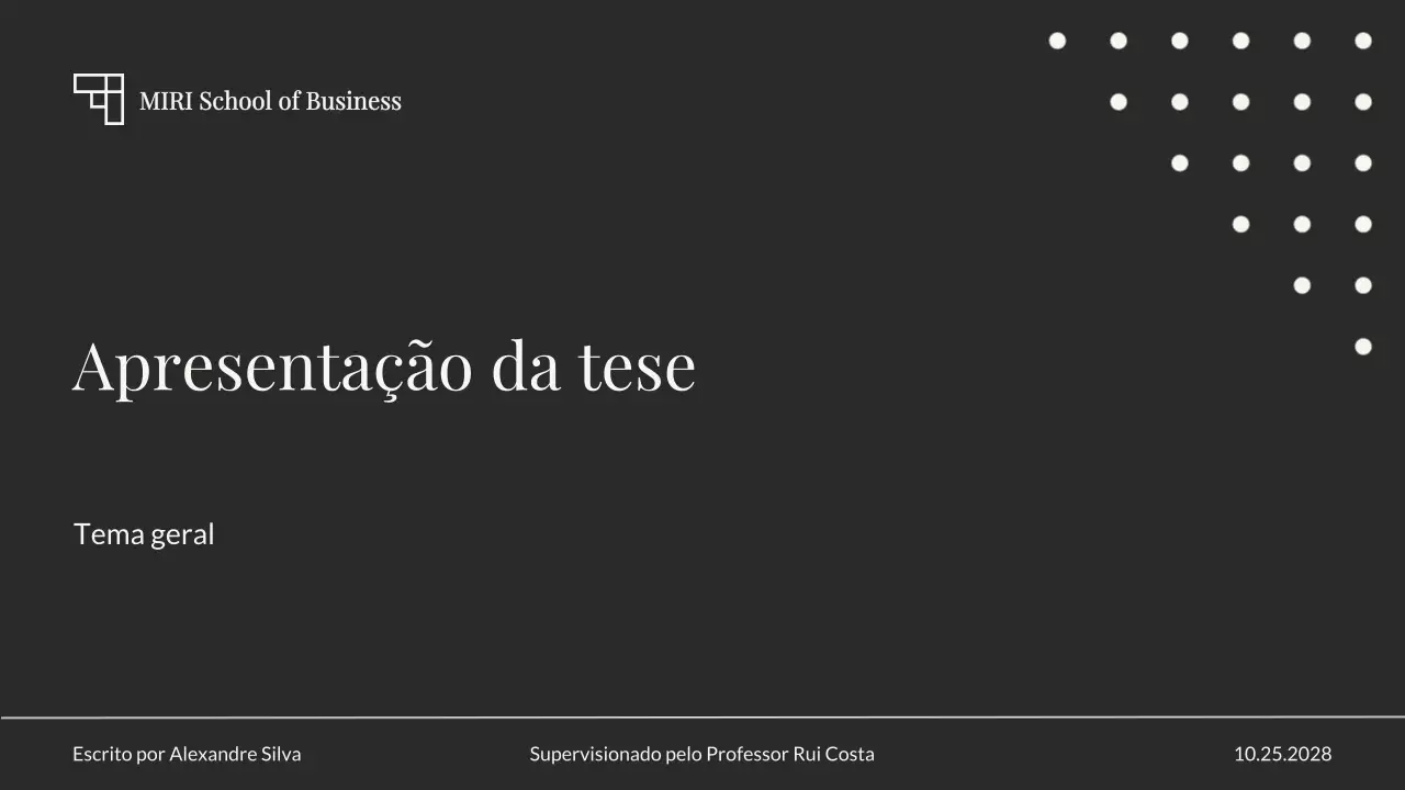 apresentação de tese neutra e elegante