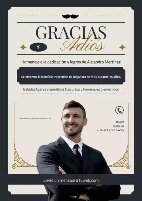 beige elegante invitación de despedida