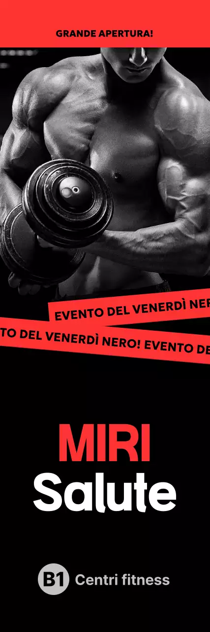 Annuncio fitness elegante nero