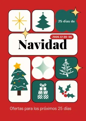 Evento navideño retro rojo