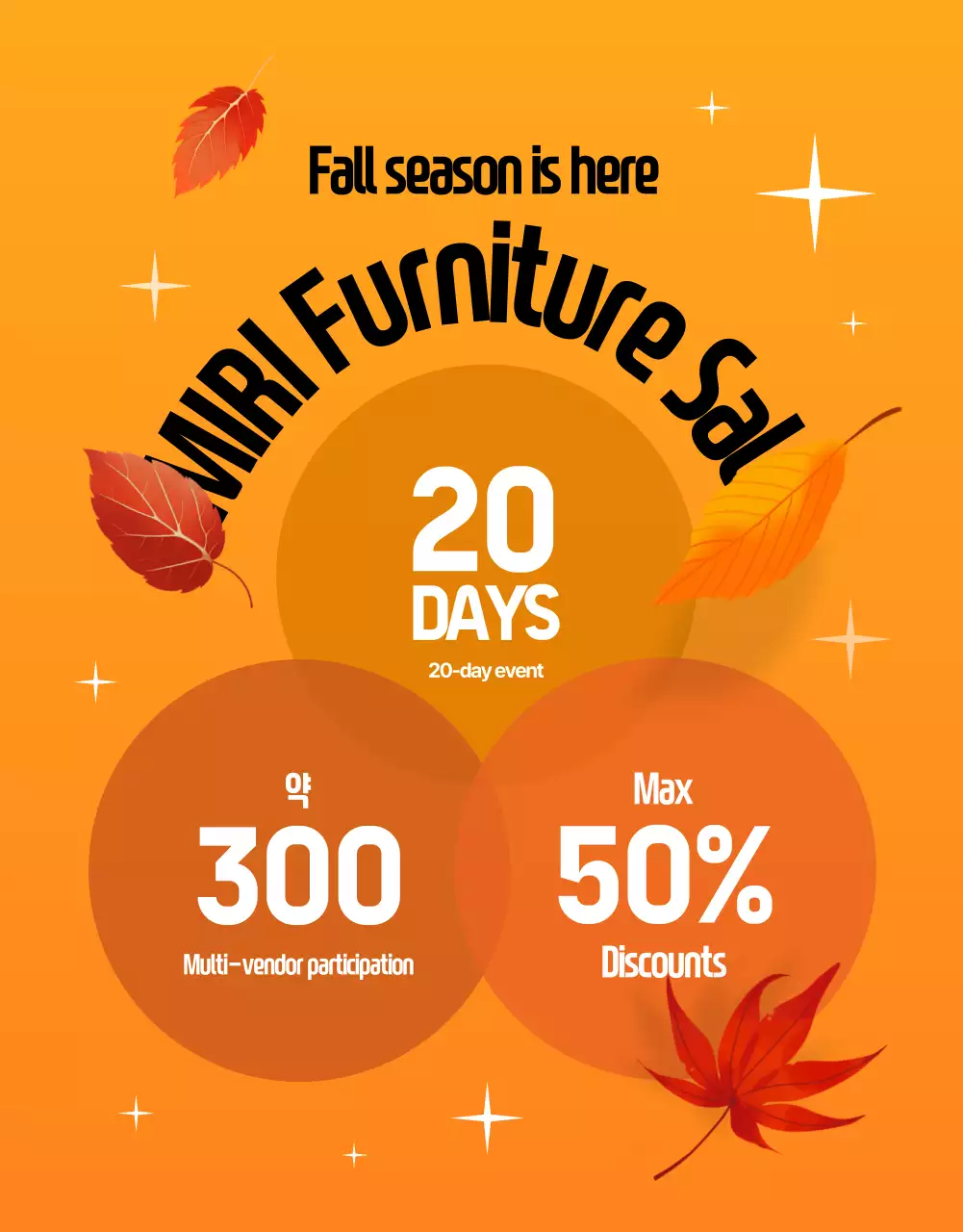 Cartaz promocional de móveis modernos laranja