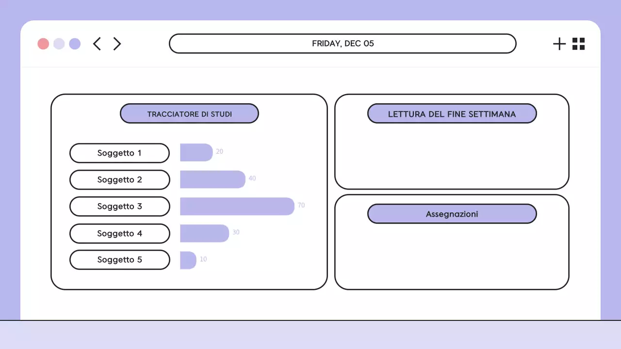 Illustrazione viola Presentazione dell'agenda di classe