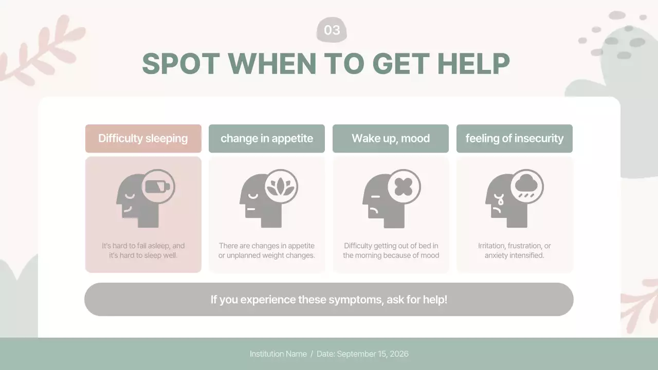 Beige Minimal Mental Health Guide Presentation