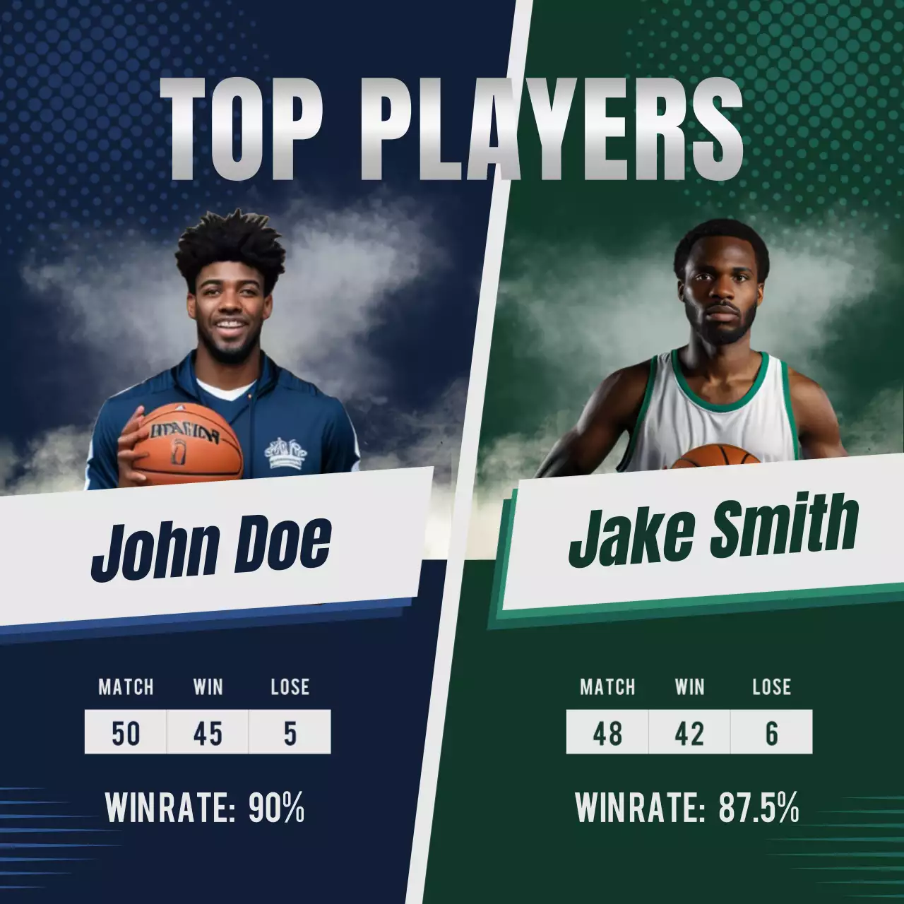 Navy Modern Basketball Promotion Social Media Post